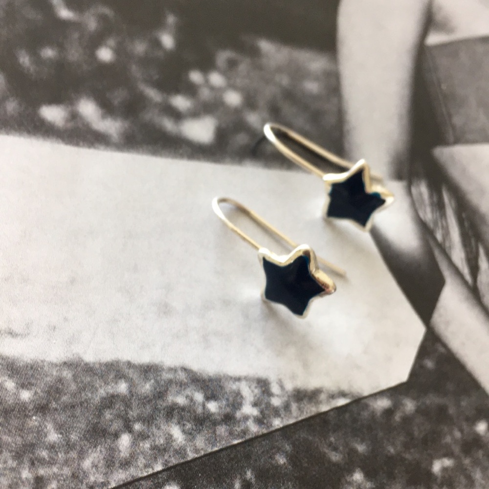 Beautiful vintage sterling silver enamel earrings - Picture 4 of 4